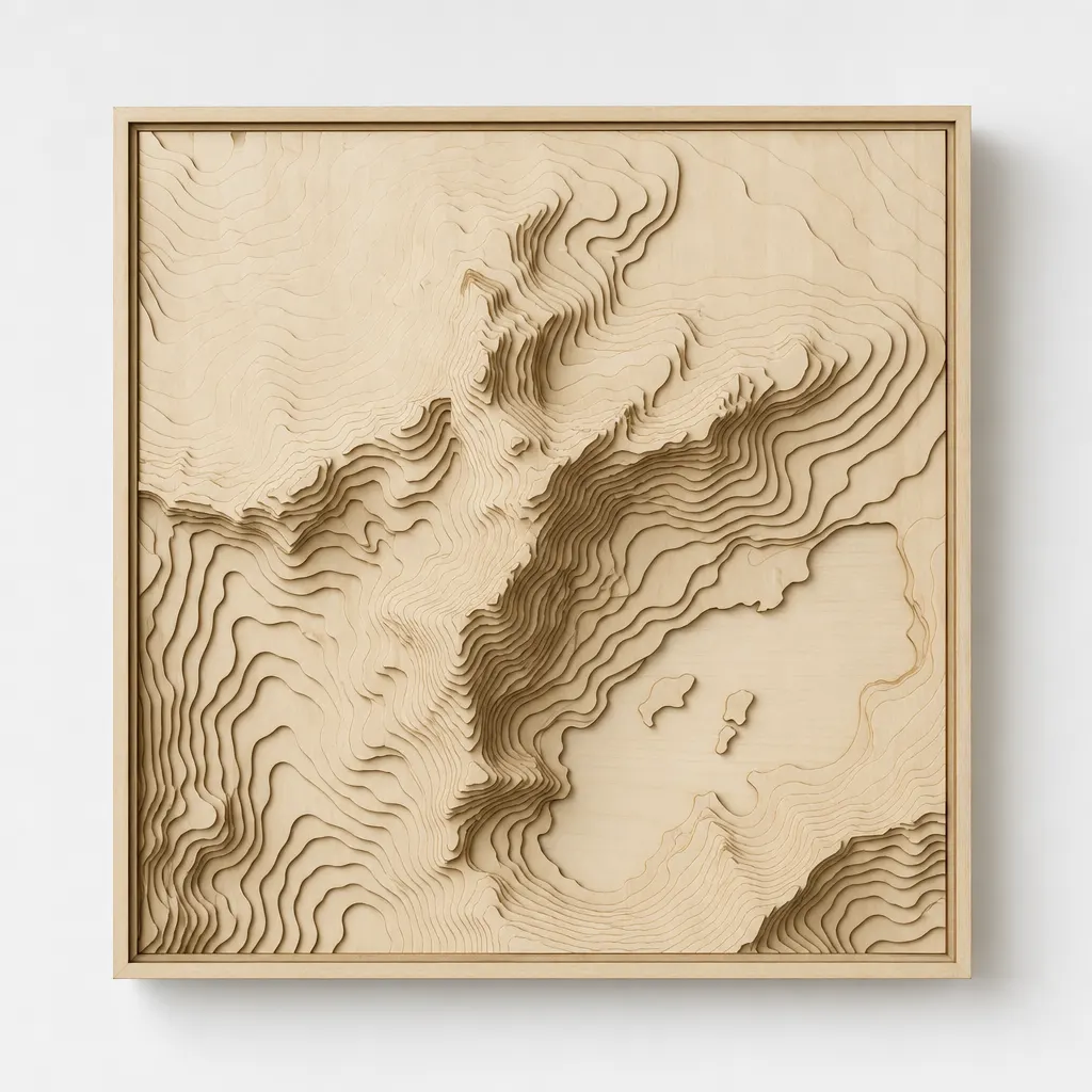 Topographic Map Wall Panel